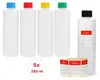 5 Plastikflaschen 250 ml, rund mit bunten Deckeln (leer) Produktbild-Vorschau 1