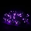 A string of purple LED lights on a black background. Produktbild-Vorschau
