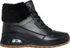 A side view of a black Skechers sneaker with a fur lining. Produktbild-Vorschau