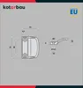 Technical drawing and dimensions of a balcony door handle. Anteprima dell’immagine prodotto