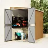 vidaXL Abri de jardin brun 118x194x178 cm Acier galvanisé Voir les images du produit 2