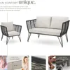 Salon de jardin SUNDO en résine tressée - gris anthracite Voir les images du produit 3