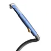 A close-up studio shot of a blue cleaning tool with a flexible hose. Voir les images du produit