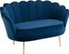 Muschelförmiges 2-Sitzer-Sofa aus dunkelblauem Velours Produktbild-Vorschau 3