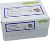 A white cardboard box with product information and images of the Wago connectors. Náhľad obrázku produktu