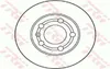 A line drawing illustration of a car brake disc with multiple bolt holes. Podgląd zdjęcia produktu