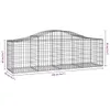 vidaXL Gabbione ad arco alto 200x50x60/80 cm Ferro zincato Anteprima dell’immagine prodotto 5