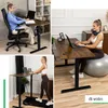 Collage of three images showing a woman using a standing desk in different scenarios: sitting at a desk, sitting on an exercise ball at a desk, and standing on a treadmill at a desk. Produktbild-Vorschau