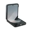 A black flip phone case is shown open on a white background. Produktbild-Vorschau