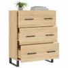 vidaXL Kredens dąb sonoma 69,5x34x90 cm Materiał Podgląd zdjęcia produktu 4