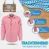 Trachtenhemd Langarm krempelarm bestickt karriert verziert Produktbild-Vorschau 2