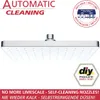 A square shower head with multiple small nozzles, presented on a white background with marketing text and logos. Náhľad obrázku produktu
