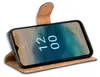 A flip case for a smartphone is shown open, displaying the phone's screen. Podgląd zdjęcia produktu