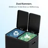 VonHaus 30L Mülleimer 2 x 15L Fächer, Schwarz, Mit Pedale, Produktbild-Vorschau 4