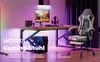 WOTSTA Gaming Stuhl Racing Bürostuhl Fußstütze Grau-Beige Produktbild-Vorschau 7