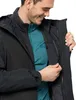 A man is shown wearing a black 3-in-1 jacket with a teal inner layer, demonstrating the jacket's features. Produktbild-Vorschau