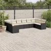 vidaXL 10-tlg. Garten-Sofagarnitur mit Kissen Schwarz Poly Produktbild-Vorschau 2