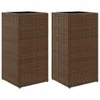 Design Pflanzkübel 2 Stk. Braun 40x40x80 cm Poly Rattan, Produktbild-Vorschau 2
