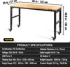 Etabli réglable en hauteur 122 x 51 x 79 - 104 cm Table de Voir les images du produit 7