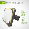 A product shot of a portable light with marketing text and icons. Anteprima dell’immagine prodotto