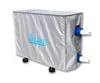 A silver cover for a heat pump with the brand name 'Azuro' printed on it. Produktbild-Vorschau