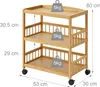 Carrello da cucina Relaxdays, in bambù, 3 ripiani, per Anteprima dell’immagine prodotto 4