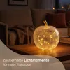 Apfel & 20er LED Licht & Timer Glas Dekoapfel transparent Ø Produktbild-Vorschau 4