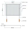 Dessin technique – DEOS Grille de cuisson réglable en acier inoxydable 60–70 × 45 cm avec poignées… Voir les images du produit