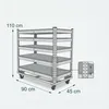 Carrello a più ripiani Relaxdays, 5 ripiani, rotelle e Anteprima dell’immagine prodotto 4