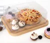 Plateau en bambou avec couvercle cloche pour fromages, Voir les images du produit 2
