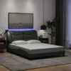 vidaXL Bettgestell mit LED ohne Matratze "Hvar" Dunkelgrau Produktbild-Vorschau 4