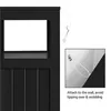 A close-up view of a black furniture piece, with an inset image showing how to attach it to a wall. Produktbild-Vorschau