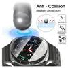 A smartwatch screen protector is shown with graphics illustrating its protective features. Anteprima dell’immagine prodotto