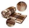 A rolled and unrolled plaid blanket with close-up insets showing texture and stitching. Produktbild-Vorschau