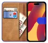 A book-style phone case with cards and banknotes inserted. Produktbild-Vorschau