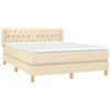 Boxspringbett mit Matratze Creme 140x190 cm Stoff Produktbild-Vorschau 3