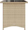 vidaXL Tavolo da giardino con piano in vetro Beige Anteprima dell’immagine prodotto 5