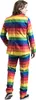 A person is shown from the back wearing a rainbow-striped suit. Produktbild-Vorschau