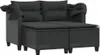 vidaXL Gartensofa 2-Sitzer mit Dach und Hockern Schwarz Produktbild-Vorschau 3