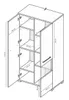 Vitrine Family – Regalschrank – Weiß Hochglanz – 90 cm – Produktbild-Vorschau 3
