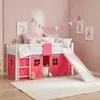 Homestyle4u Hochbett 90x200 mit Rutsche Lattenrost Vorhang Produktbild-Vorschau 15