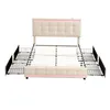 A bed frame with drawers and LED lighting. Produktbild-Vorschau