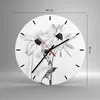 Wanduhr - Rund - Glasuhr - Verwelkt Blumen Monochrom - Produktbild-Vorschau 3