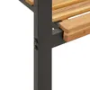 A close-up view of the metal frame and wooden slats of a chair. Produktbild-Vorschau