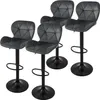 Four gray bar stools are arranged in a group on a white background. Produktbild-Vorschau