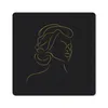 MuchoWow® Mauspad Mousepad Frau - Schwarz - Gold - Produktbild-Vorschau 1