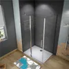 Duschtür X Seitenwand :100x80xH.195cm Eckig Duschkabinen Produktbild-Vorschau 3