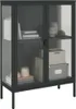 vidaXL Příborník černý 75x35x105 cm sklo a ocel Náhled obrázku produktu 4