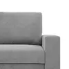 Close-up of a gray corduroy sofa armrest and back cushion. Produktbild-Vorschau