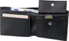 An open black leather wallet with euro banknotes and a coin inside. Produktbild-Vorschau